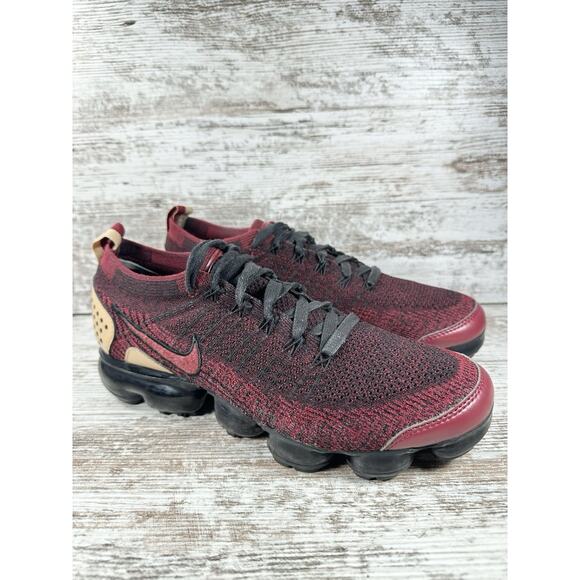 Men's Nike Air Vapormax Flyknit 2 NRG Jacket Pack Maroon Red Sneakers Sz 9 EUC!
